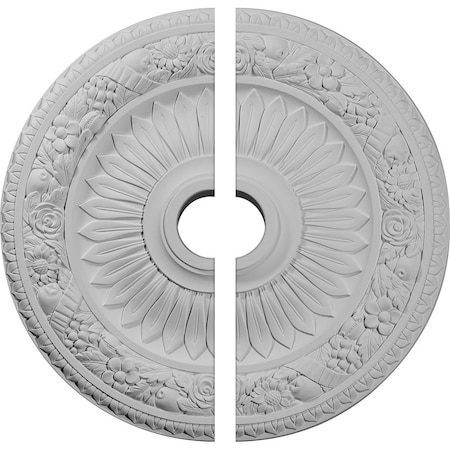 Ekena Millwork Bellona Ceiling Medallion, Two Piece (Fits Canopies up to 3 5/8"), 23 5/8"OD x 3 5/8"ID x 1 1/8"P CM23BE2